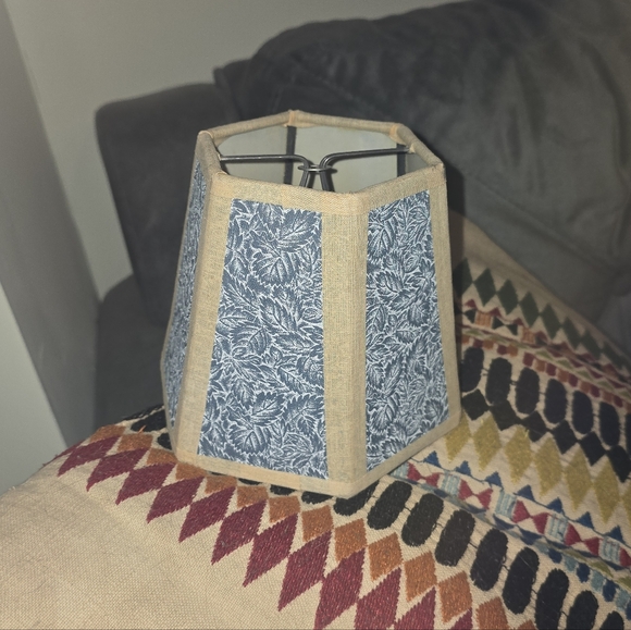 Other - Blue Floral Hexagon Fabric Lampshade